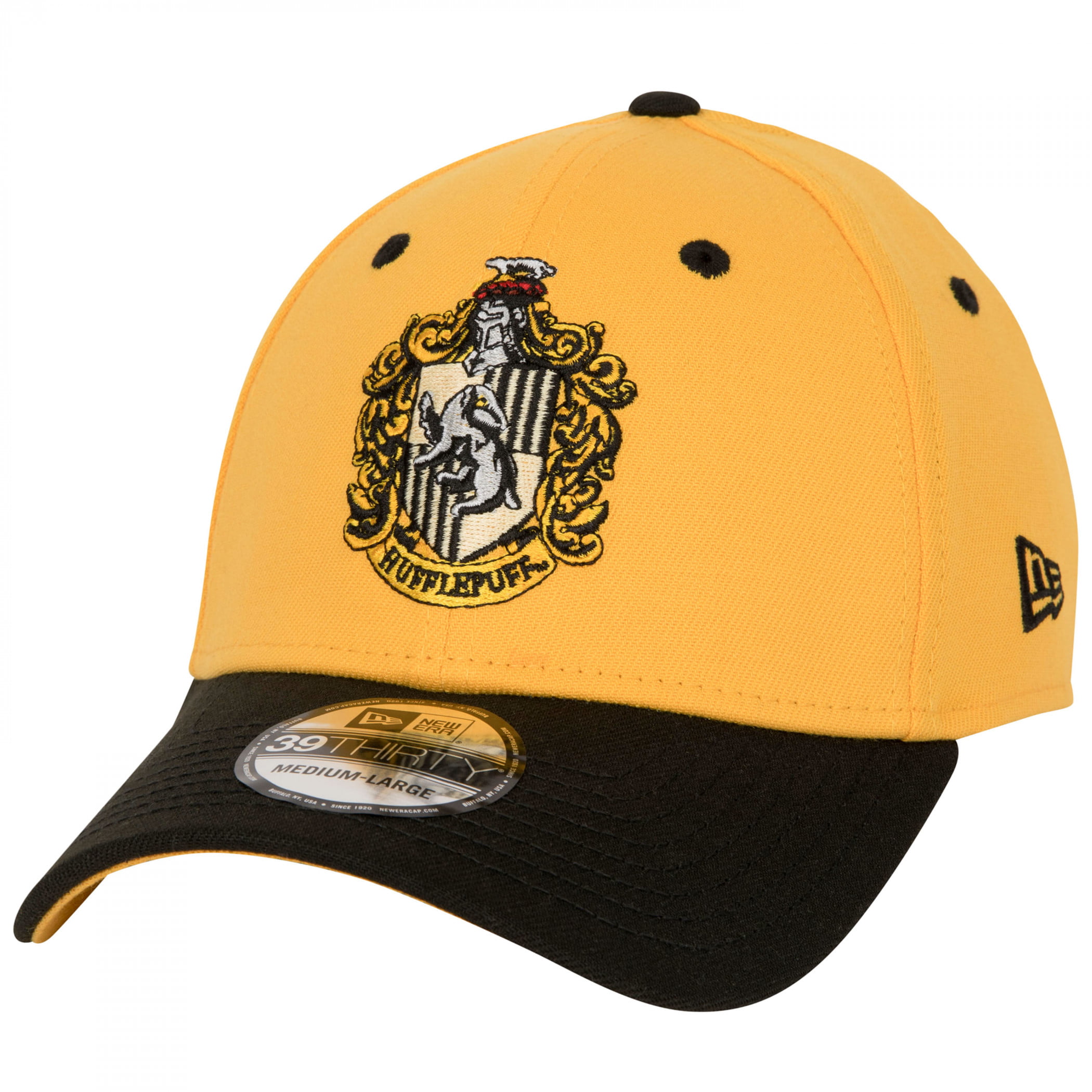Harry Potter Hufflepuff Crest New Era 39Thirty Fitted Hat-Small/Medium