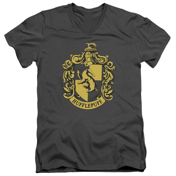 Harry Potter - Hufflepuff Crest - Slim Fit V Neck Shirt - Medium