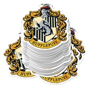 Harry Potter Hufflepuff Crest Theme 100ct Vinyl Decals   House Emblem & Badger Shield Designs for Laptop, Water Bottle, Scrapbooking, Tablet, Indoor & Outdoor