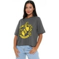 thumbnail image 1 of Harry Potter Hufflepuff Crest Women's Boxy Cropped T-Shirt Casual Graphic Tee, 1 of 6