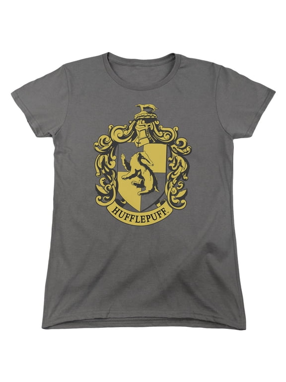 Hufflepuff Crest Women's T Shirt (Large) Charcoal