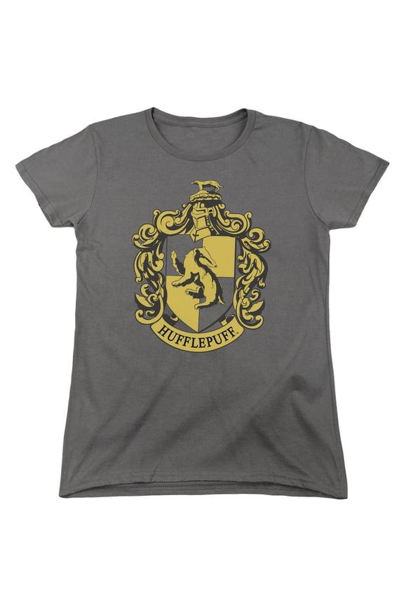 Hufflepuff Crest Women's T Shirt (Medium) Charcoal