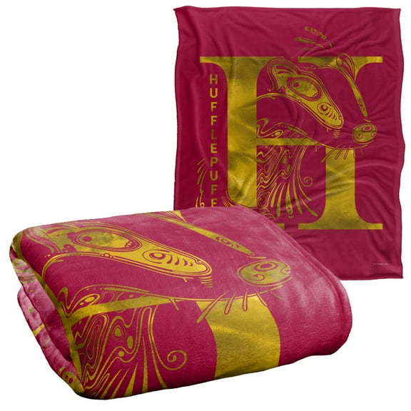 Harry Potter Hufflepuff H Logo Officially Licensed Silky Touch Super Soft Throw Blanket 50' x 60'