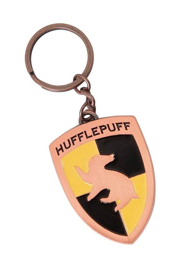 Hufflepuff House Badge Crest Metal Keychain Ring | Multi-Color