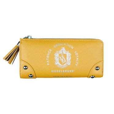 Harry Potter Hufflepuff Wallet | Zip Around Vegan Leather | Phone Compatible With Detachable Wrist Strap