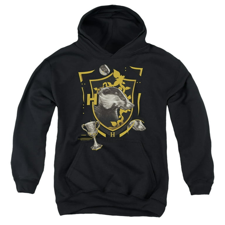 Harry Potter Hufflepuff Magicial Mischief Level Up Crest Kids Pull Over Hoodie X Large for Youth Boys and Girls Black Walmart