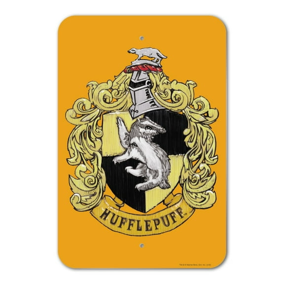 Harry Potter Hufflepuff Painted Crest Home Business Office Sign