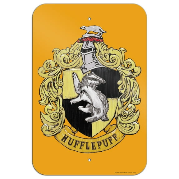 Harry Potter Hufflepuff Painted Crest Home Business Office Sign