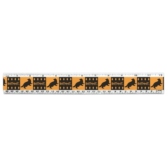 Harry Potter Hufflepuff Pattern 12 Inch Standard and Metric Plastic Ruler