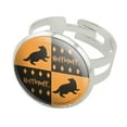 thumbnail image 1 of Harry Potter Hufflepuff Pattern Silver Plated Adjustable Novelty Ring, 1 of 4