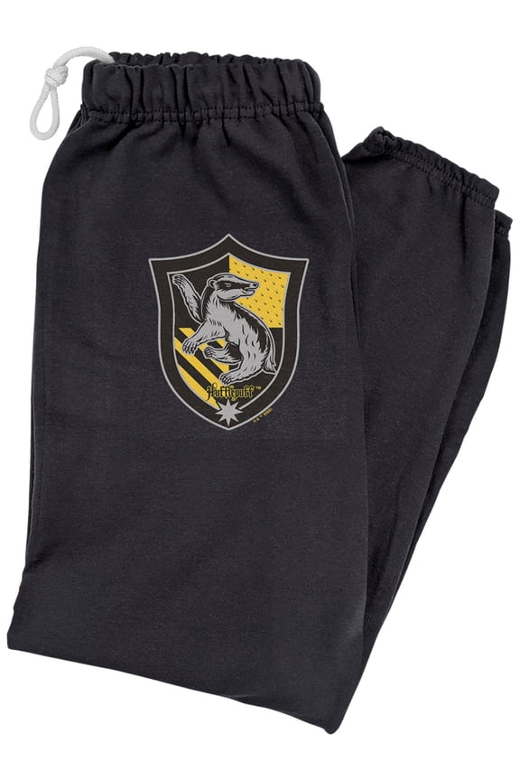 Hufflepuff Plaid Sigil Unisex Jogger Sweatpants for Men and Women, Black, X-Large