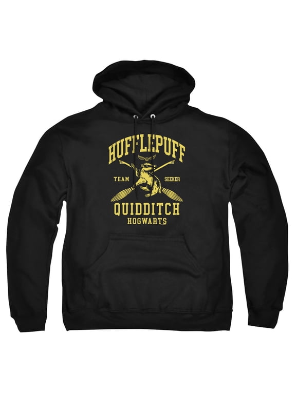 Hufflepuff Quidditch Arch Adult Pull-Over Hoodie, Black, 3X-Large