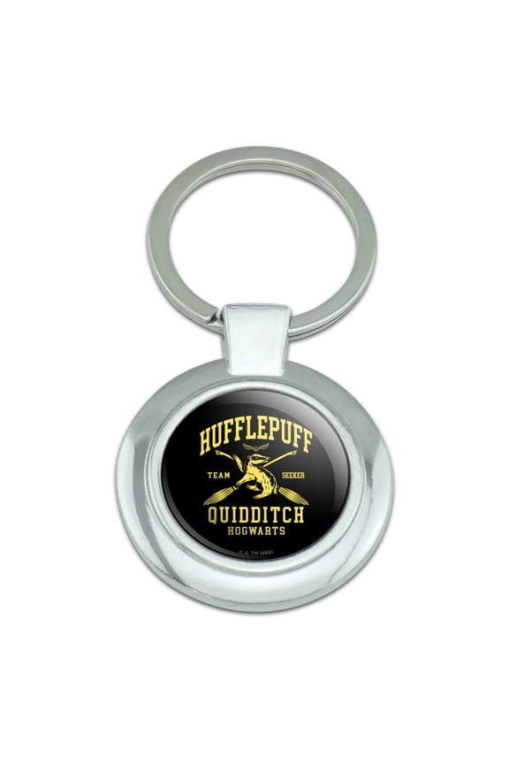 Harry Potter Hufflepuff Quidditch Arch Keychain Classy Round Chrome Plated Metal