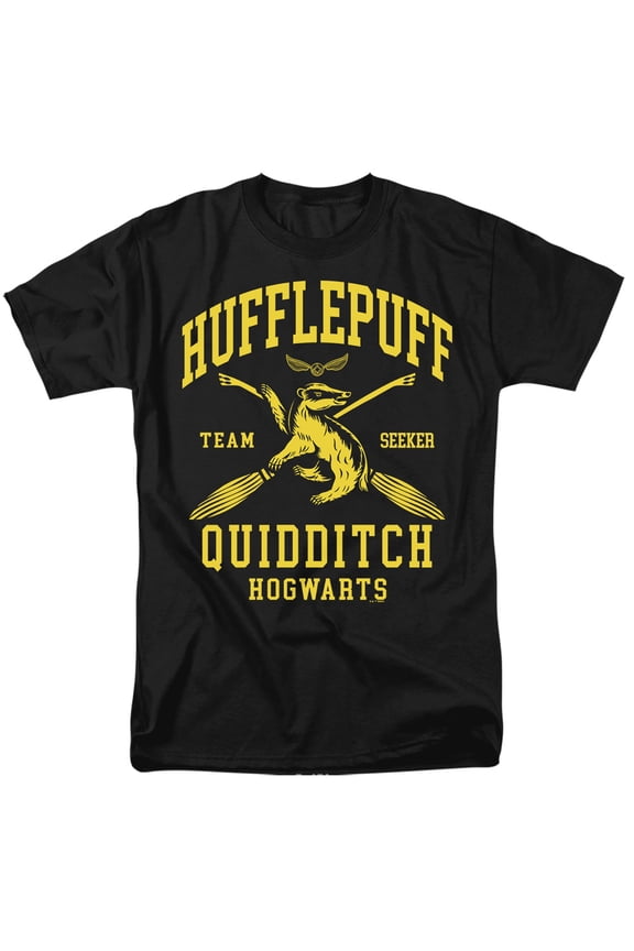 Hufflepuff Quidditch Arch Unisex Adult T Shirt, Black, 4X-Large