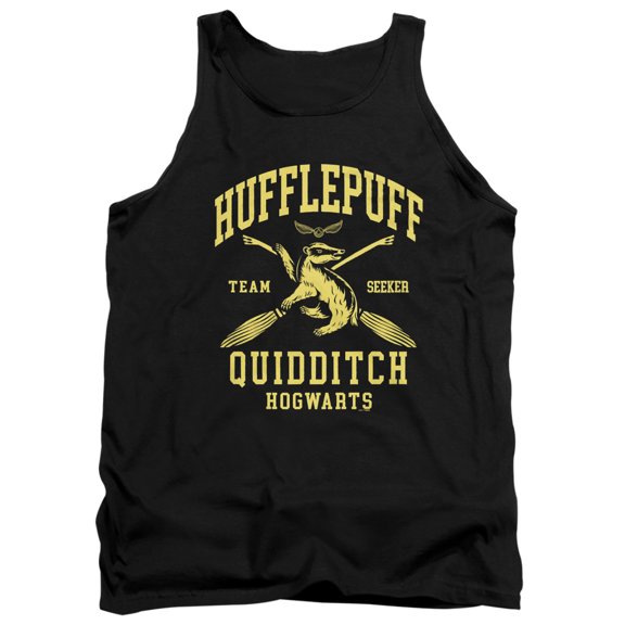 Harry Potter Hufflepuff Quidditch Arch Unisex Adult Tank Top, Black, Large