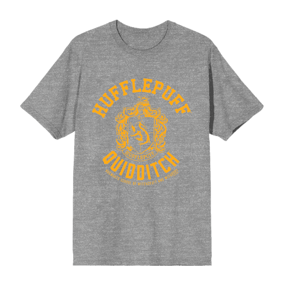 Harry Potter Hufflepuff Quidditch Crest Crew Neck Short Sleeve Men's T-shirt-Medium