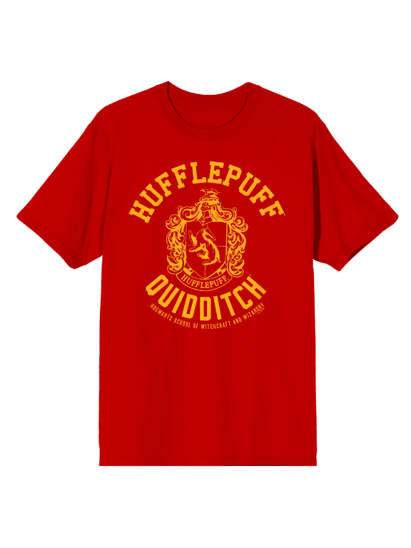 Harry Potter Hufflepuff Quidditch Crest Crew Neck Short Sleeve Men's T-shirt-XL