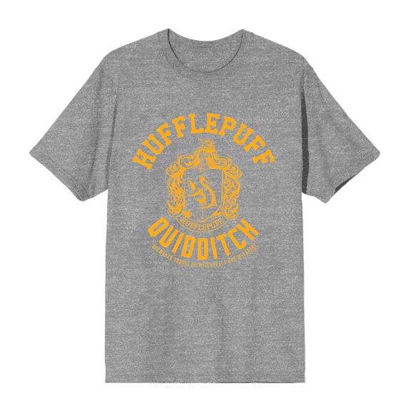 Harry Potter Hufflepuff Quidditch Crest Crew Neck Short Sleeve Men's T-shirt-XL