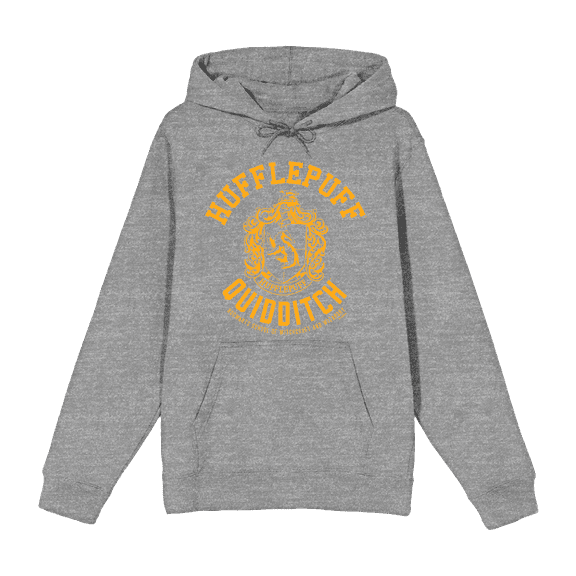 Harry Potter Hufflepuff Quidditch Crest Long Sleeve Unisex Adult Hooded Sweatshirt-Medium