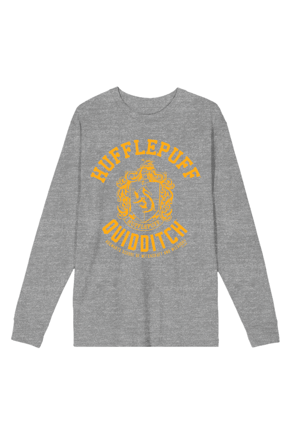 Harry Potter Hufflepuff Quidditch Crest Long Sleeve Unisex Adult Tee
-Medium