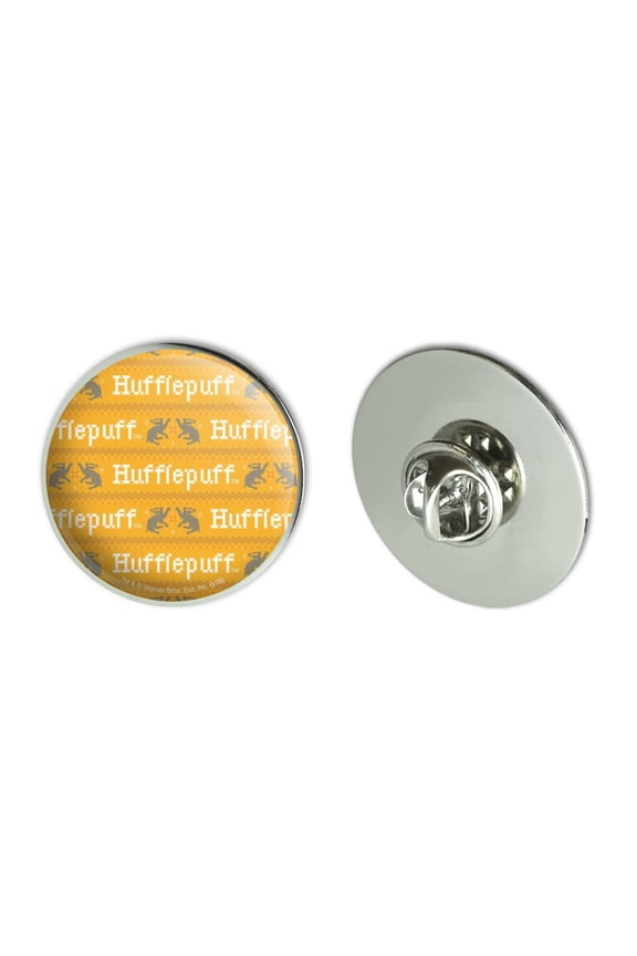 Harry Potter Hufflepuff Sweater with Words Pattern Metal 1.1" Tie Tack Hat Lapel Pin Pinback