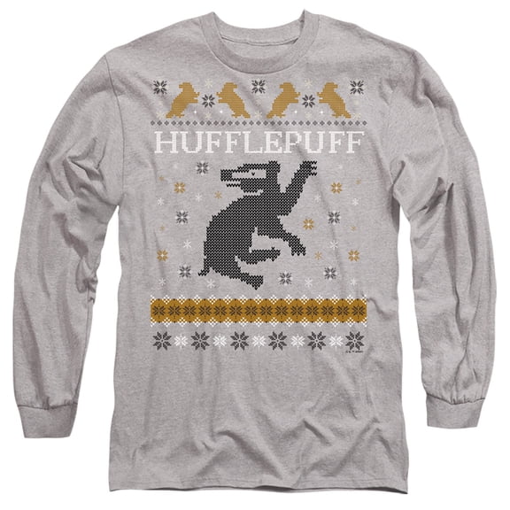 Harry Potter Hufflepuff Ugly Christmas Unisex Adult Long-Sleeve T Shirt