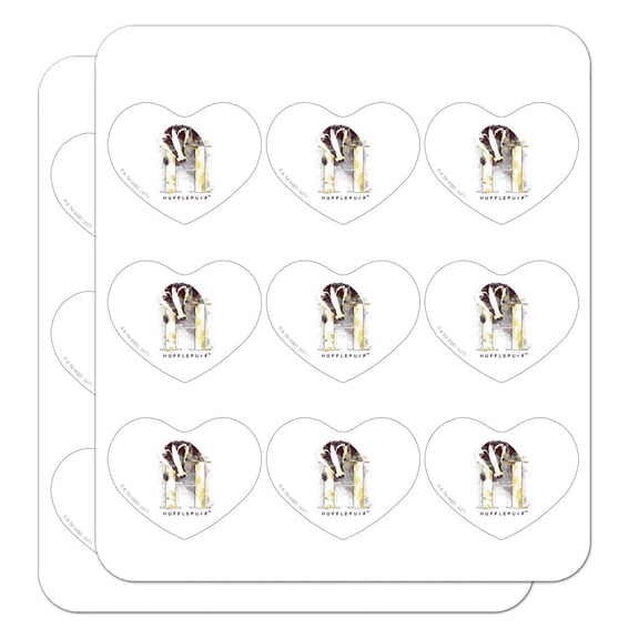 Harry Potter Hufflepuff Watercolor Crest Heart Shaped Planner Calendar Scrapbook Craft Stickers