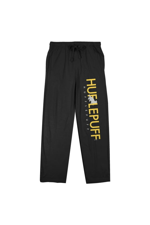 Harry Potter Hufflepuff Women's Black Sleep Pajama Pants-Small