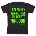 thumbnail image 1 of Harry Potter I Solemnly Swear Neon Green Text Boys Black T-shirt-Small, 1 of 4
