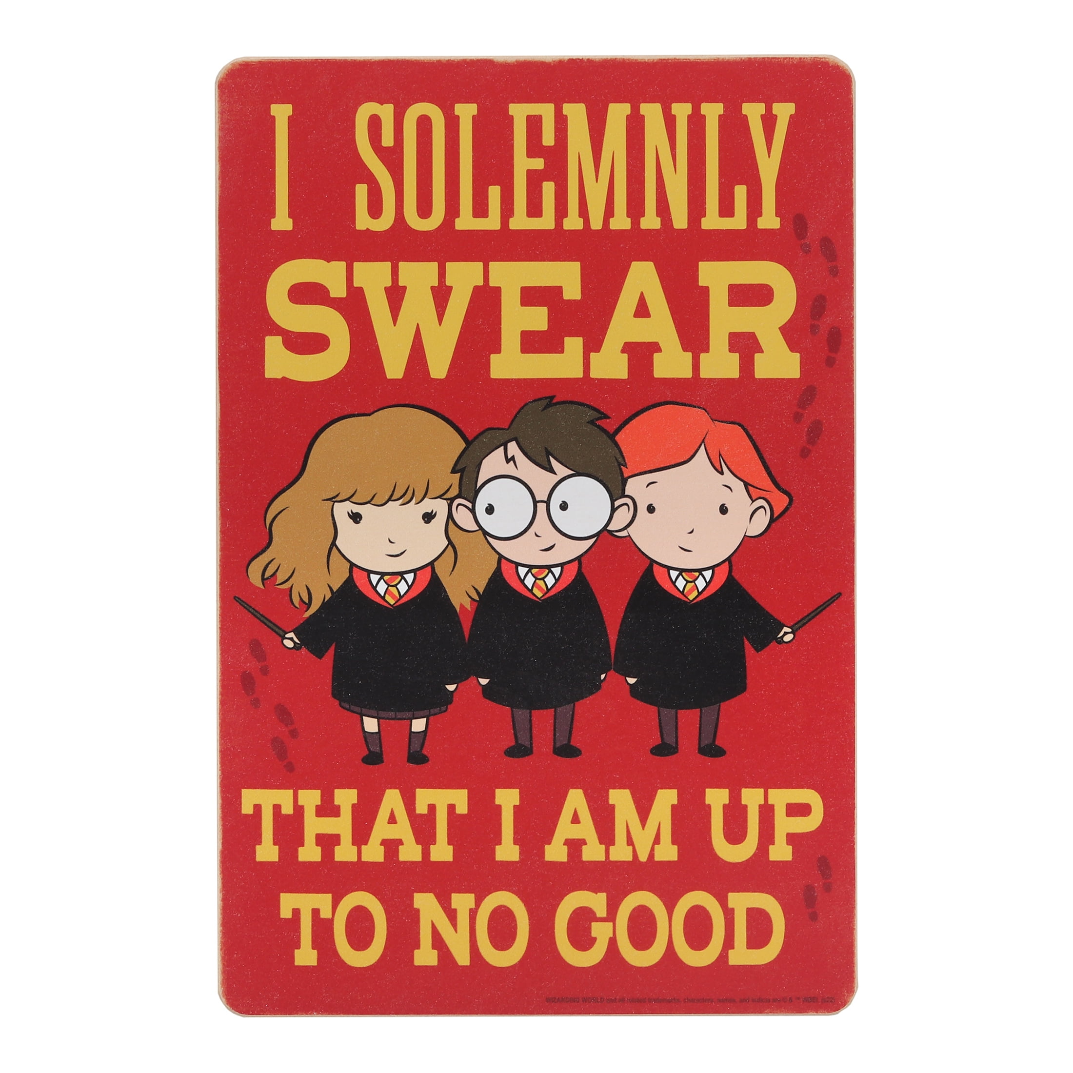Harry Potter I Solemnly Swear Wood Wall Decor - Fun Harry Potter Sign for Kids' Bedroom or Play Room