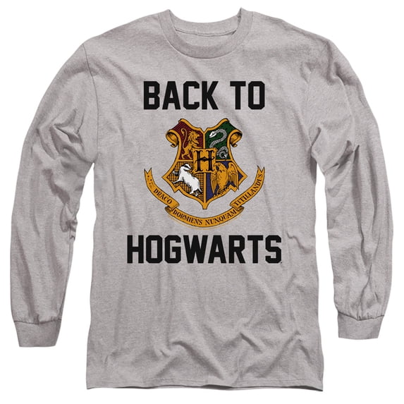 Harry Potter I'd Rather Be at Hogwarts 2 Unisex Adult Long-Sleeve T Shirt,Athletic Heather, Medium