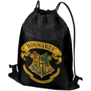 حقيبة ظهر رياضية من Harry Potter Ilustrated Hogwarts Crest برباط 17 &times; 13، مثالية للصالة الرياضية أو اليوغا أو الممارسة
