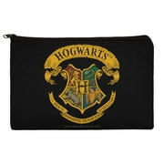 Harry Potter Ilustrated Hogwart's Crest Makeup Cosmetic Bag Organizer Pouch