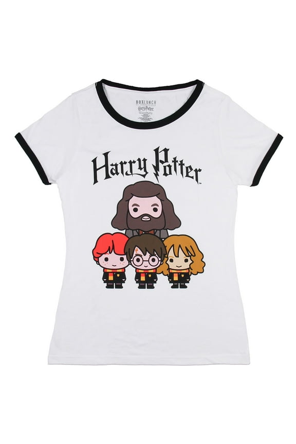 Junior Women's Chibi Style Harry Potter Character T-Shirt Tee White