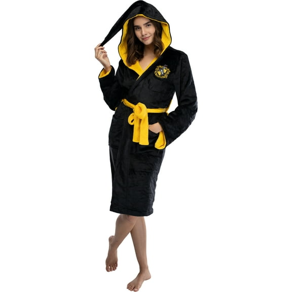 Harry Potter Juniors Womens' Fleece Costume Bathrobe Pajama Robe - Gryffindor Slytherin Hufflepuff Ravenclaw