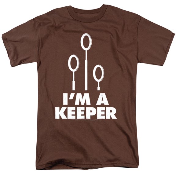 Harry Potter Keeper Unisex Adult T Shirt, Coffee, Medium