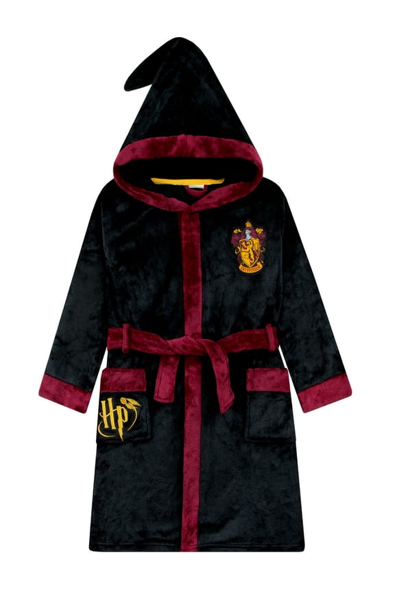 Kids Gryffindor Long Sleeve Robe Black Sizes 6-14