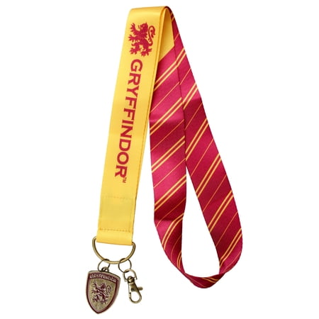 Harry Potter Lanyard ID Holder 2" Embossed Metal House Charm Ravenclaw Hufflepuff Gryffindor Slytherin
