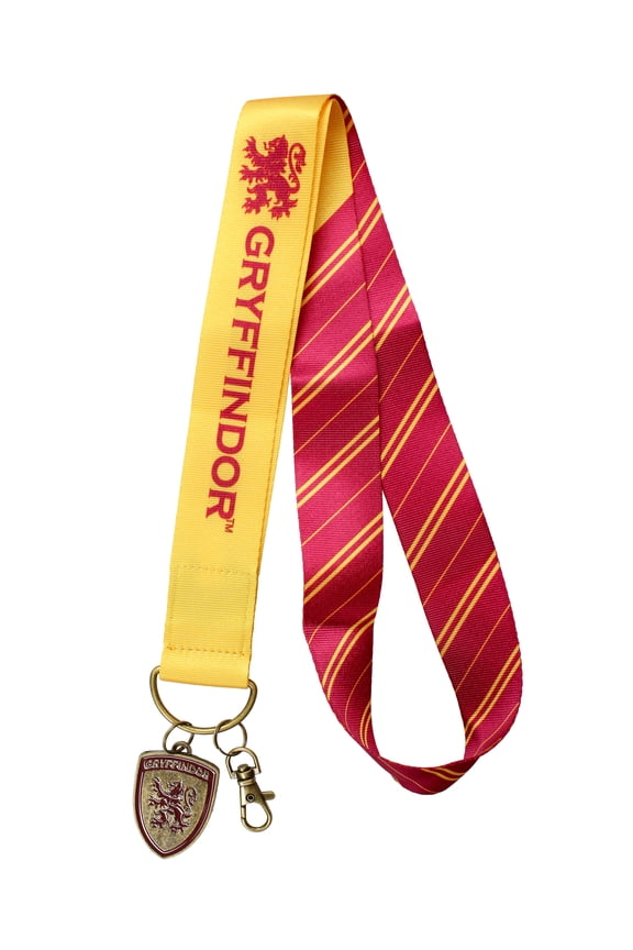 Harry Potter Lanyard ID Holder 2" Embossed Metal House Charm Ravenclaw Hufflepuff Gryffindor Slytherin