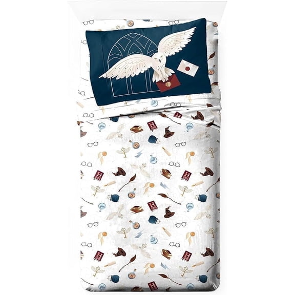 Harry Potter Life at Hogwarts 3 Piece Twin Size Bed Sheets Set - Magical Bedding Décor