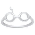 thumbnail image 1 of AFFY Harry Potter Lightening Bolt Glasses Ring In 14K White Gold Over Sterling Silver, 1 of 7