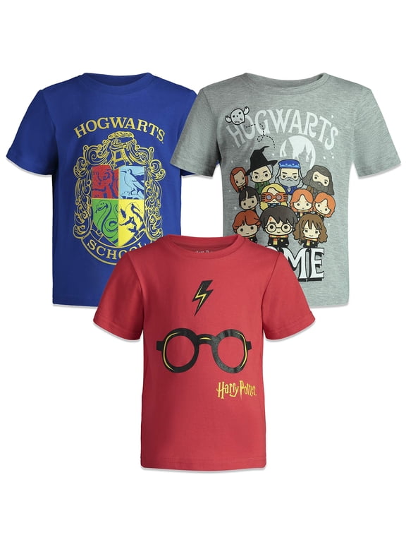 Little Boys' Sensory Friendly 3-Pack T-Shirts Red Blue Heather Grey