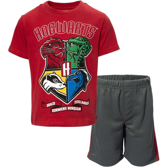 Harry Potter Little Boys T-Shirt and Mesh Shorts Outfit Set Little Kid to Big Kid