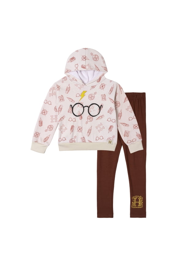 Little Girls' Fleece Hoodie and Leggings Set Harry Potter Pink Red