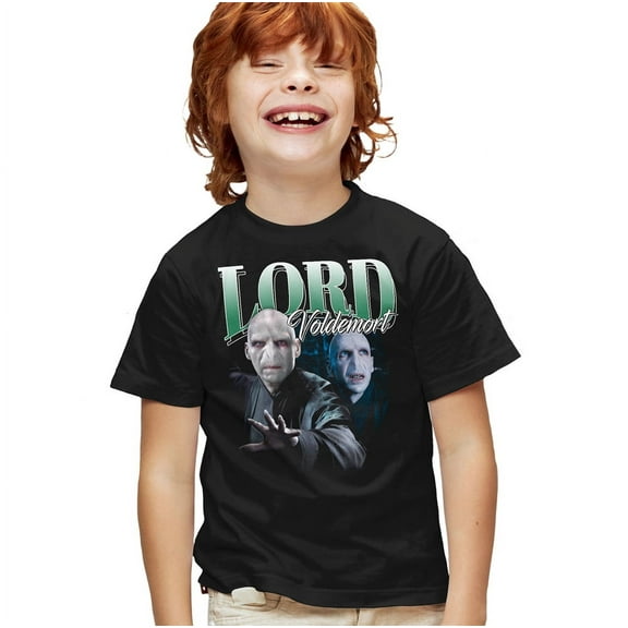 Harry Potter Lord Voldemort Homage Kids T Shirt for Youth Boys and Girls, Black, Large