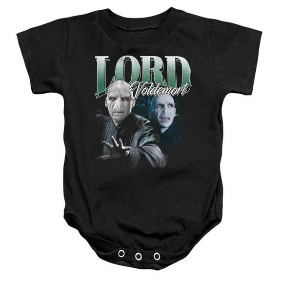 Harry Potter Lord Voldemort Homage Unisex Infant Snap Suit for Baby, Black, X-Large