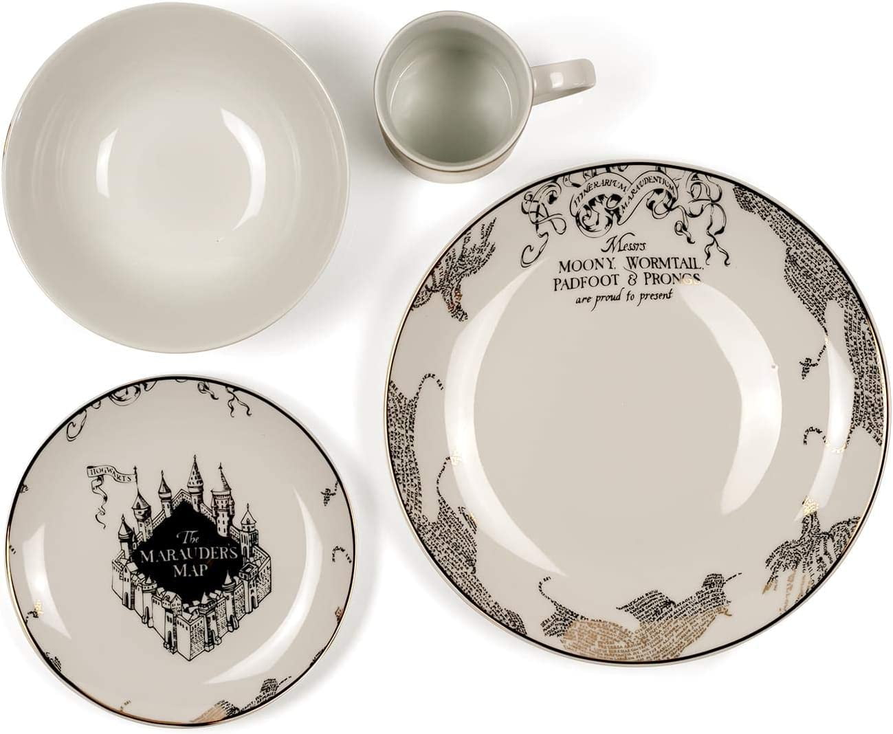 Free Shipping! Harry Potter Magical Marauder's Map Porcelain 4-Piece ...