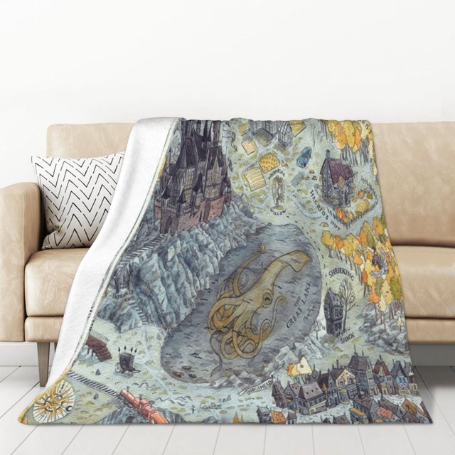 Harry Potter Map Flannel Throw Blanket 50"X70" Thick All Seasons