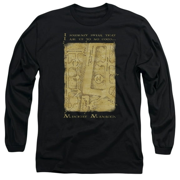 Harry Potter - Marauders Map Interior Words - Long Sleeve Shirt - Large