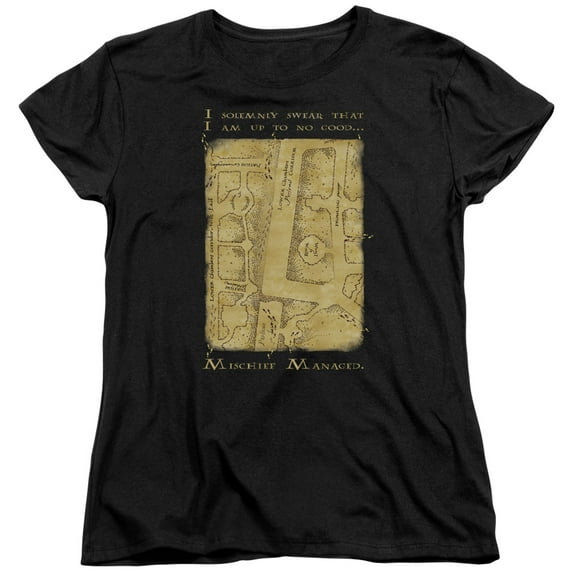 Harry Potter - Marauders Map Interior Words - Women's Short Sleeve Shirt - Small